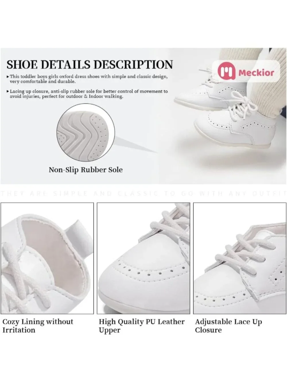 Classic PU Leather Baby Loafers | Toddler Oxford Dress Shoes for First Steps